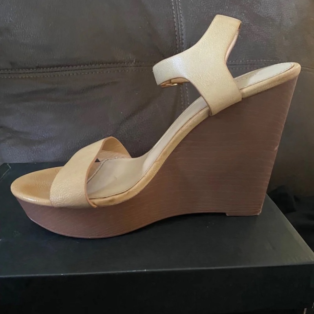 Forever 21 Beige Wedged Heels. Size 9 in women.